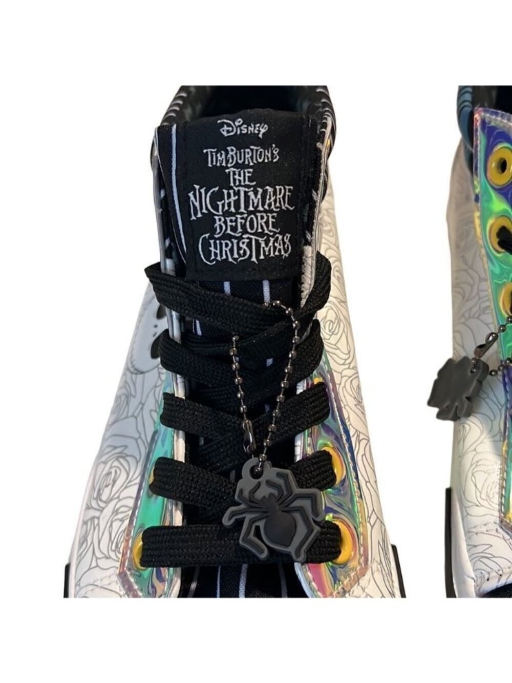 Disney Night Before Christmas Jack Skellington Sally High Top Sneakers Size 7 - Picture 3 of 14